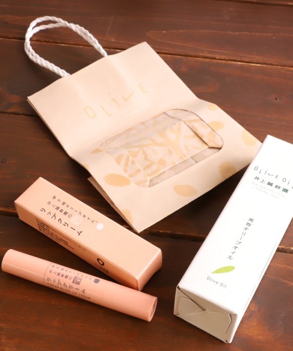 美容オリーブオイル30mLと伊予柑オリーブオイルリップクリーム(ピンク)のセット