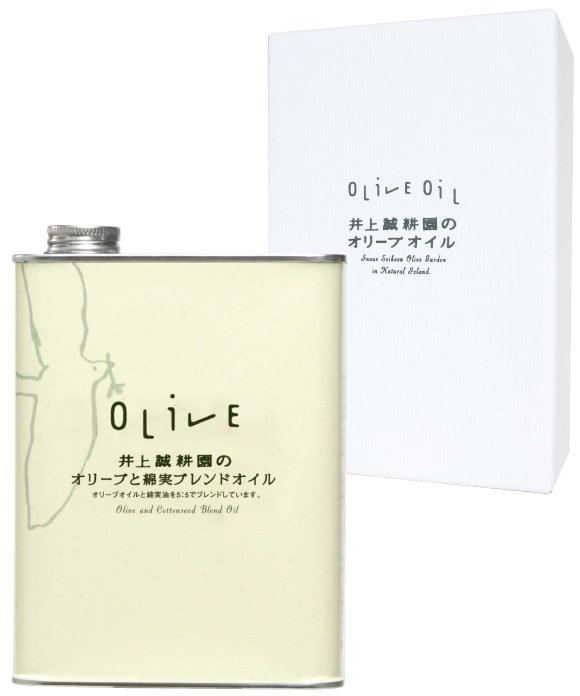 オリーブと綿実ブレンドオイル缶 800g 800g(缶専用キャップ付き)