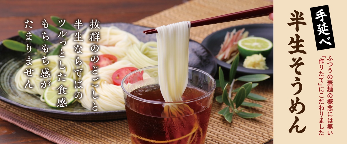 手延べ半生そうめん「素(しろ)」160g 「素(しろ)」160g