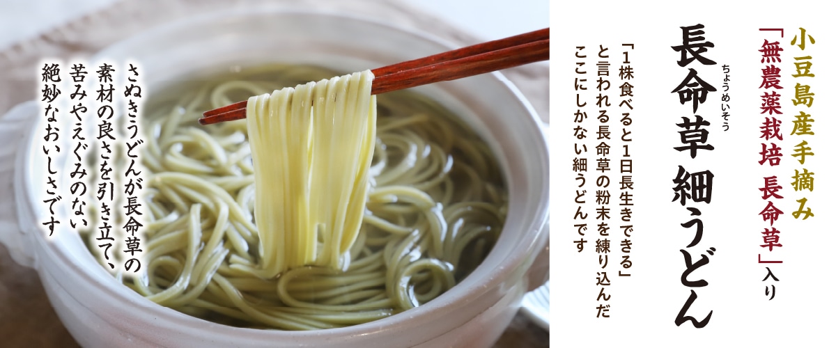 小豆島産 長命草細うどん 180g