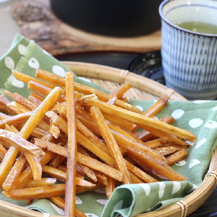 オリーブオイルで芋けんぴ ｜ 井上誠耕園