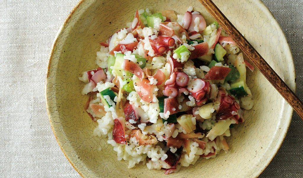 ご飯もサラサラ食べれられる！タコと夏野菜のライスサラダ